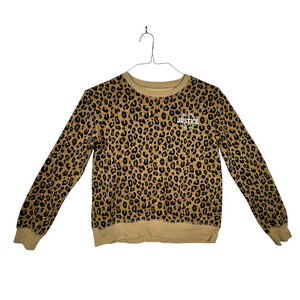 Justice Girls Cheetah Print Tan Pull over Sweatshirt Size Large 12-14